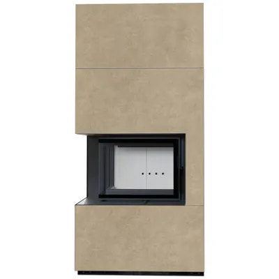 Produktbild von Kaminbausatz KRATKI FLOKI BOX links 8 kW Ø 160 Quarzsinter FOKOS RENA