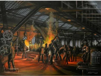 Productafbeelding van Wenskaart met een historische gieterij – Kunst uit Saksen