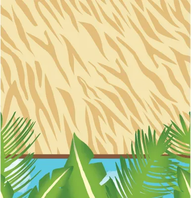 Produktbild von Tischdecke Dschungel-Ralley Blätter-Design braun-beige Kunststoff 137x274cm