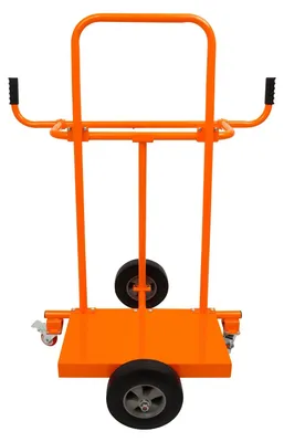 Produktbild von Plattenwagen - Transportwagen für Türen und Platten - Schwerlast Q235 Stahl - 300 kg Tragkraft - 2 Gummi- und 2 Stahl-Bremsrollen - Orange