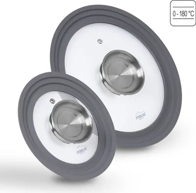 Image de STONELINE® Set universel de couvercles en verre avec fonction Aroma | Gris