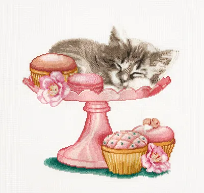 Produktbild von Thea Gouverneur Kreuzstich Stickpackung "Süss wie Zucker Aida", Zählmuster, 31x30cm