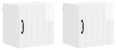 Imagen del producto de vidaXL Armario de pared LUCCA, 2 unidades, blanco brillante, material de madera
