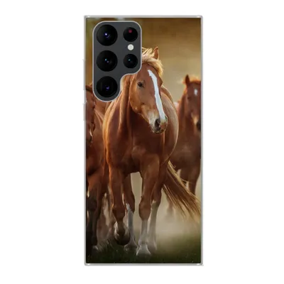 Produktbild von MuchoWow® Handyhülle Schutzhülle Hülle für Samsung Galaxy S22 Ultra Pferde - Licht - Natur Silikon Softcase Handy Hülle - Abbildung