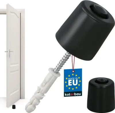 Zdjęcie produktu dla KOTARBAU® Ogranicznik drzwi podłogowych do przykręcenia - 43 mm - Czarny - Ogranicznik drzwi podłogowych - Montaż podłogowy - Ogranicznik drzwi - wykonany z gumy