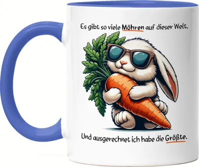 Produktbild von Es gibt so viele Möhren Hase Tasse Blau Fun Ostern Spruch Häschenspaß