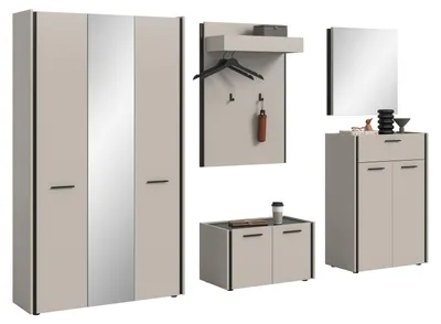 Productafbeelding van xonox.home Garderobekombinatie Emil, kasjmier melamine, afmetingen: 287x190x40 cm