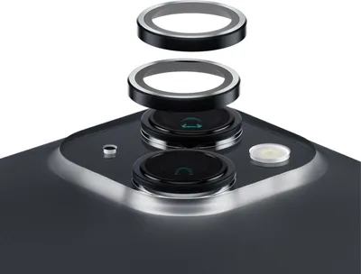 Zdjęcie produktu dla PanzerGlass ® Hoops® Czarna osłona obiektywu aparatu iPhone 15 | 15 Plus