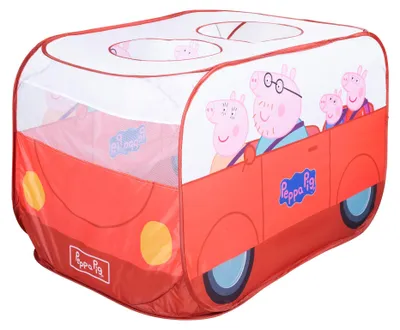 Produktbild von roba Pop-Up Spielzelt Peppa Pig - Kinderzelt in Autoform mit automatischer Klappfunktion - Indoor & Outdoor - Rot / Weiß