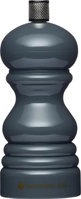 Produktbild von KitchenCraft MasterClass Manuelle Salz- oder Pfeffermühle aus Edelstahl, austauschbare Deckel mit Initialen, Kunststoff, 12 cm - Grau