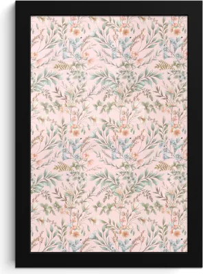 Produktbild von MuchoWow® MuchoWow® Gerahmtes Poster Blumen - Muster - Rosa 20x30 cm - Poster mit zchwarzem Bilderrahmen - Drucken - Bilder Poster im Rahmen