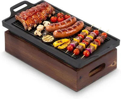 Produktbild von 5-teilige Grill- und Backplatten-Set, multifunktional, ohne Griff, für Grill, Fleisch, Fisch, Gemüse