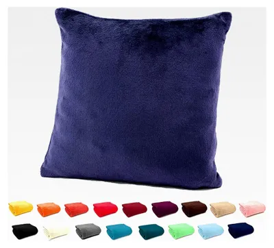 Produktbild von Flanell Kuschelkissen Super Soft Dekokissen Plüsch Dunkelblau 40x40 cm
