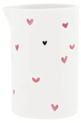 Produktbild von Milchkännchen Rose Little Hearts Herzen H. 10cm weiß rosa Bastion Collections