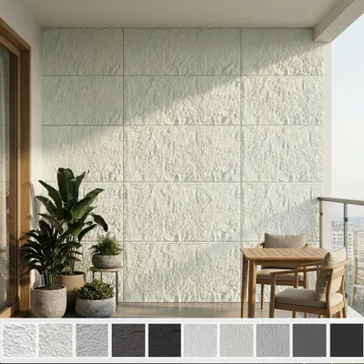 Produktbild von LZQ Wandpaneele Steinoptik 3D Polyurethan3 Stück 120x60 cm 0,72 m² Bruchstein Felsen Wandverkleidung Steinplatten Wanddeko Innenbereich Beige