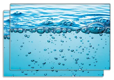 Produktbild von Wallario Frühstücksbrettchen 2er Set aus Glas, je 20 x 30 cm, mit rutschfesten Füßen, Motiv Nahaufnahme Wasser