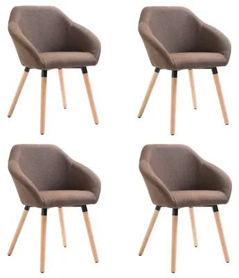 Produktbild von vidaXL Esszimmerstühle 4 Stk. Braun Stoff