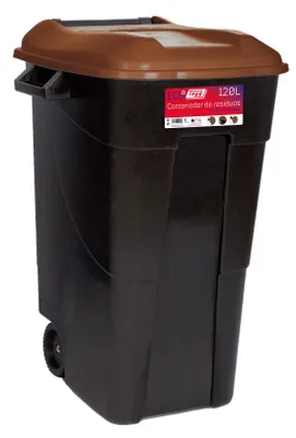 Produktbild von Tayg EcoTayg Abfallbehälter 120 Liter mit schwarzem Boden und braunem Deckel