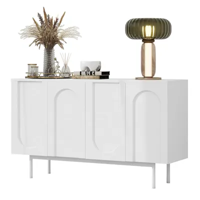 Produktbild von Sideboard mit 4 Türen und viel Stauraum, 140/42/80 cm, Wohnzimmerschrank, Mehrzweckschrank, matt