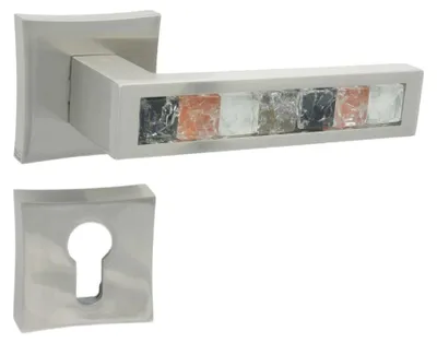 Produktbild von DOMINO Türgriff-Garnitur RAINBOW PZ-Profilzylinder Nickel