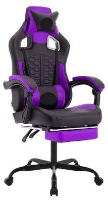 Zdjęcie produktu dla Krzesło gamingowe - Krzesło biurowe - Krzesła gamingowe - Pufa - Ergonomiczne - Z podnóżkiem - Regulowane oparcie
