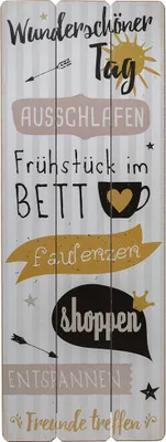 Produktbild von Wandbild / Schild zum Hängen WUNDERSCHÖNER TAG 30x80cm