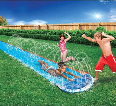 Produktbild von Banzai Wasserbahn Wasserrutsche 488cm lang 71cm breit mit Sprinkler