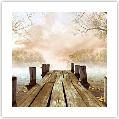 Produktbild von Poster - Poster ohne Rahmen - Illustration herbst landschaft bäume - 40x40 cm - Wand Bild - Wanddeko - Wandbilder - Kunstposter - Wandposter - Bilder - Kunstdruck - Wandbild - P2XAC40x40-2394