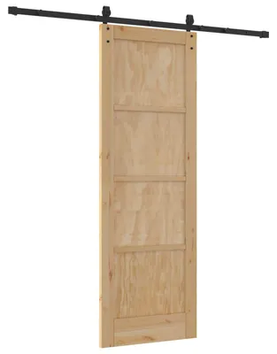 Image de Porte coulissante ORKDAL Naturel et Noir 73,5 x 211 cm