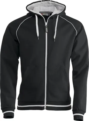 Produktbild von Gerry Sweatjacke mit Kapuze, Full-Zip und Kontraststreifen in Piqué Optik