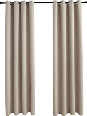 Zdjęcie produktu dla vidaXL Zasłony zaciemniające z metalowymi oczkami 2 szt. Beżowe 140x225 cm