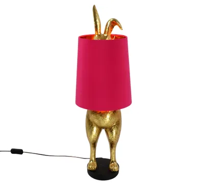 Immagine prodotto di Lampada da tavolo Hiding Bunny, oro/magenta, poliresina, 24x24x74 cm, E27, cavo: 1,4 m