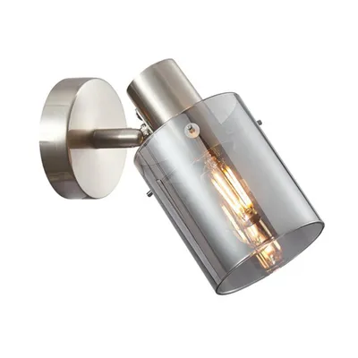 Zdjęcie produktu dla Kinkiet dymiony klosz Sardo chromowany-srebrny 1xE14x40W metal wym:16x15x8cm IP20 Italux