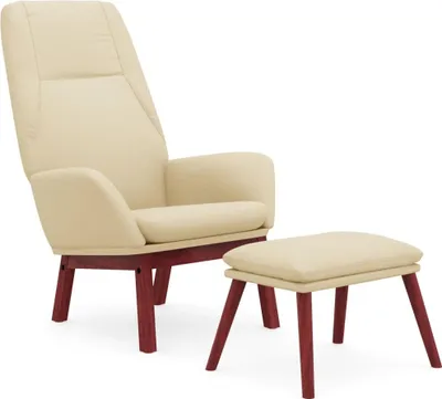 Obrázek produktu pro vidaXL Relax křeslo s taburetem krémová tkanina