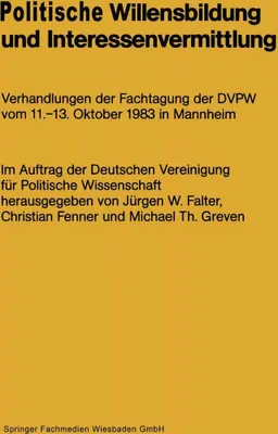 Produktbild von Politische Willensbildung und Interessenvermittlung