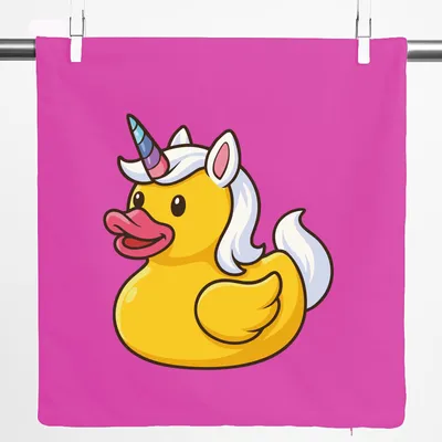 Produktbild von Huuraa Kissenbezug Quietscheente Einhorn Gummiente Unicorn 40x40cm Fuchsia Baumwolle Dekokissenbezug Geschenkidee