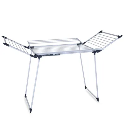 Produktbild von Meisterhome® Extra großer und Stabiler Wäscheständer Standtrockner mit Flügeln für Lange Kleidungsstücke, standfester Flügelwäschetrockner - für drinnen und draußen - 25m Trockenleinenlänge