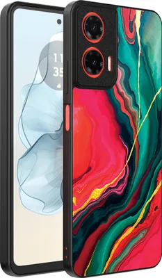 Immagine prodotto di Smartphonica Custodia per telefono adatta per Motorola Moto G04 - G24 - G24 Power - E14 con stampa marmo rosso verde - Custodia backcover in TPU design marmo rosso verde