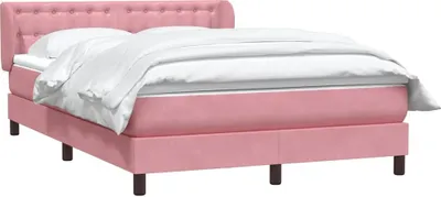 Productafbeelding van vidaXL Boxspringbed met matras, roze, 140x220 cm, fluweel