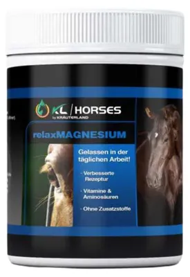 Produktbild von Kräuterland Relax Magnesium für Pferde 1kg (1000g) Nerven-Komplex