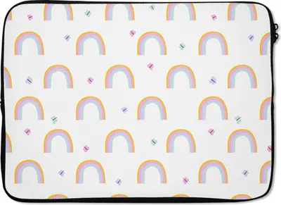 Produktbild von MuchoWow® Laptop Hülle 13 Zoll Regenbogen - Schmetterling - Baby Laptoptasche - Laptophülle - Sleeve - Rundumschutz