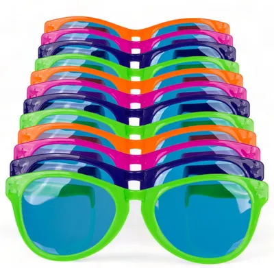 Produktbild von Set mit 12 lustigen Brillen – Jumbo-Brille – Partybrille – lustiges Accessoire – Kunststoffgläser, 25 cm