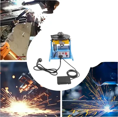Produktbild von Schweißdrehtisch, 2,56-Zoll Spannfutterdurchmesser, 10 kg Tragfähigkeit, Drehzahlbereich 1-12 U/min, Neigungswinkel 0-90°, Hochwertige Stahlkonstruktion