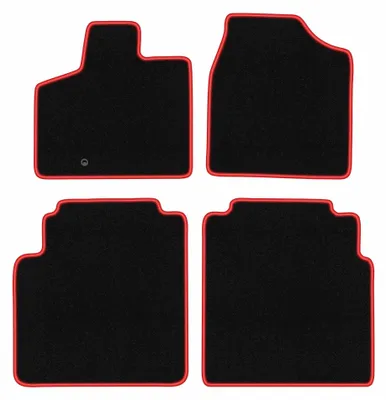 Obrázek produktu pro Velurové autokoberce pro: Volkswagen Routan 2008-2016 (minivan) – sada 4 ks, černo-červené, na míru – Wielganizator CARLUX