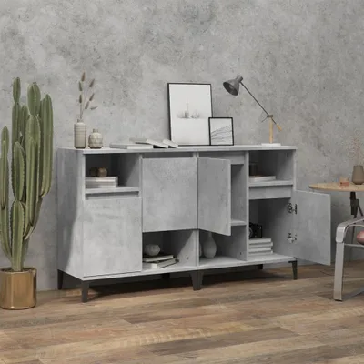 Produktbild von The Living Store Sideboards 2 Stk. Betongrau 60x35x70 cm Holzwerkstoff