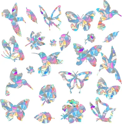 Produktbild von 38 Stück Regenboograamfolie Vogelbescherming Suncatcher Aufkleber Fensteraufkleber - Zonnevanger-Aufkleber mit elektrostatischer Adsorption