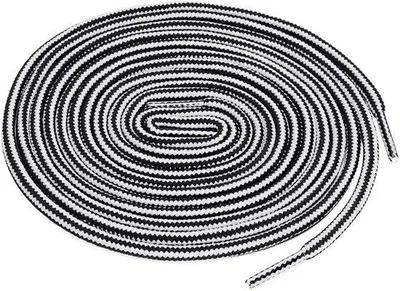 Immagine prodotto di Lacci rotondi bicolori per scarpe da ginnastica, bianco e nero, 150 cm