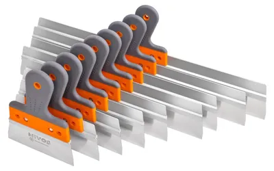 Produktbild von Spachtelset Fassadenspachtel Glättkelle - 150 bis 600 mm - Edelstahl - 9-teilig