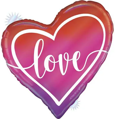 Produktbild von Shape Folienballon "Herz Love" | 89 cm