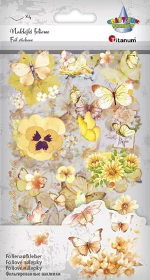 Produktbild von Folienaufkleber Blumen und Schmetterlinge Gelbtöne Titanum